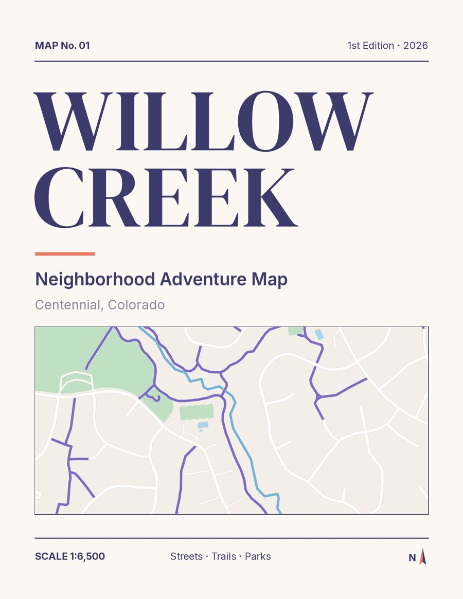 Front cover of the Willow Creek map